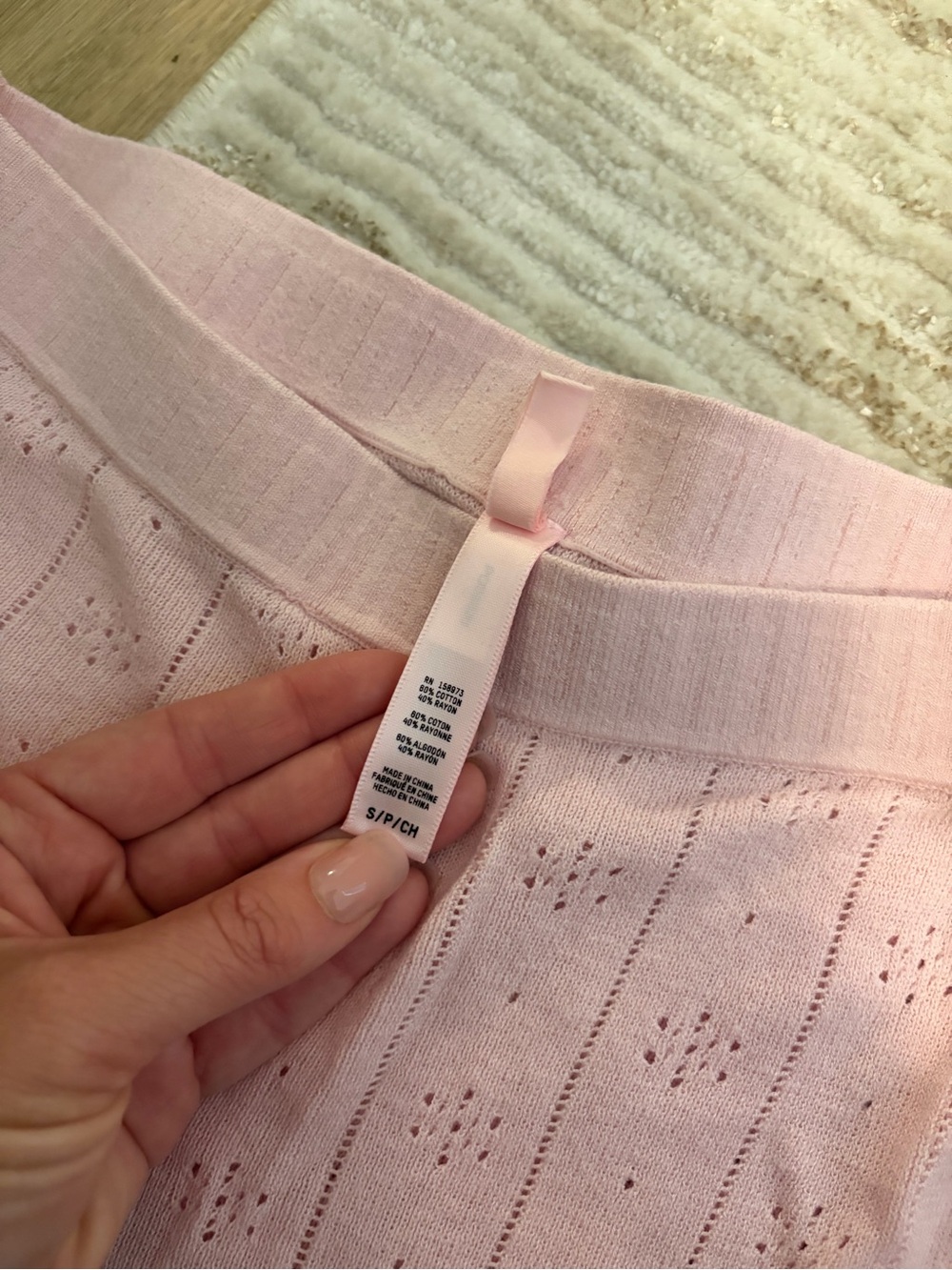 SKIMS Soft Pink Knit Wide-Leg Pants & Crop Tank Set - Picture 2 of 3